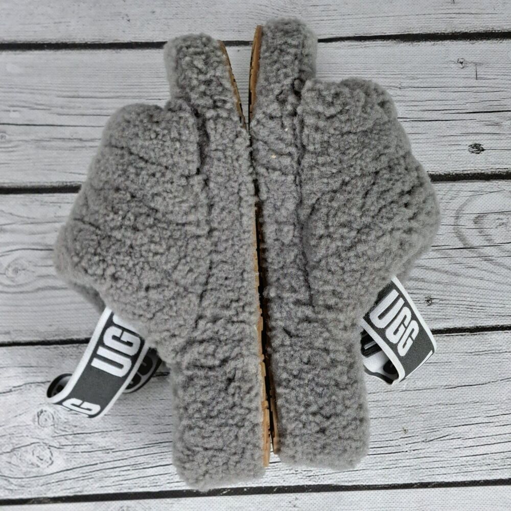 UGG Australia Fluff Yeah Women's Size 5 US Gray Slide Slingback Sandals - Picture 7 of 10